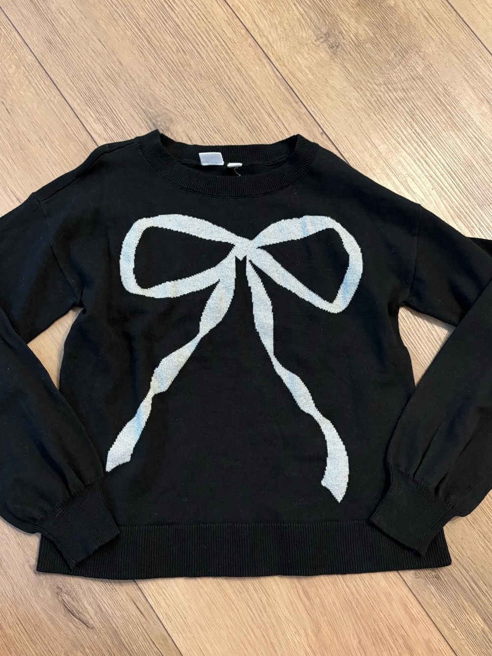 GAP Black Crewneck Sweater with Bow